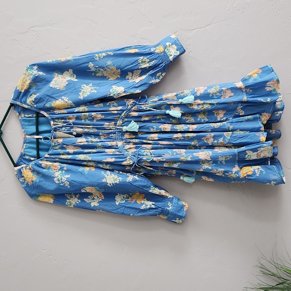 Free People Blue Floral Dress XS NWT